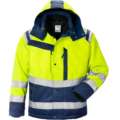 Ziemas darba jaka FRISTADS 4043PP Hi-Vis dzeltena/zila